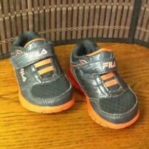 Orange and Gray FILA Baby Boy Walking Shoes